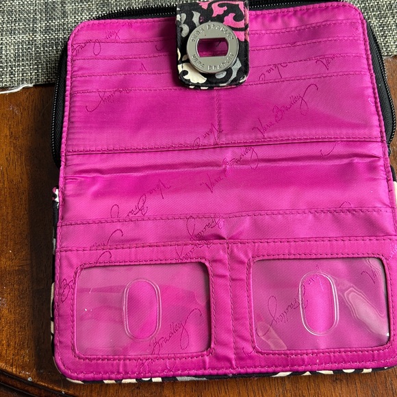 Vera Bradley Turn Lock Wallet Canterbury Magenta Quilted Zip Around Wallet - Picture 16 of 17